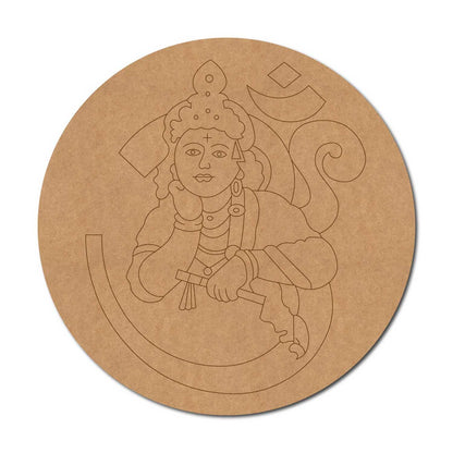 Krishna Ji Om Pre Marked Round MDF Design 1