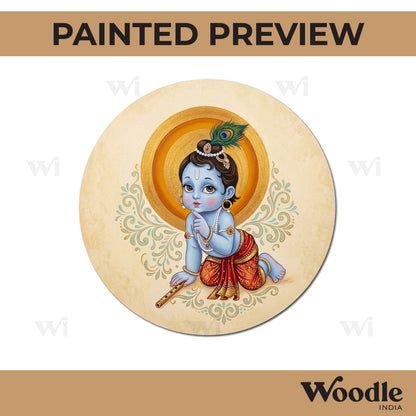 Krishna Ji Pre Marked Round MDF Design 1