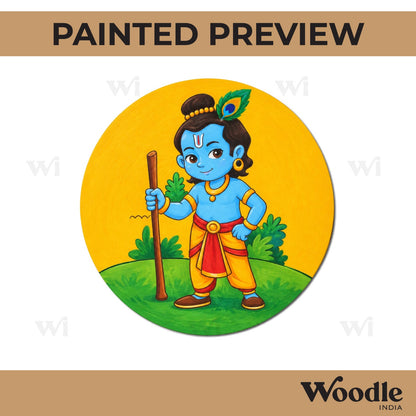 Krishna Ji Pre Marked Round MDF Design 2