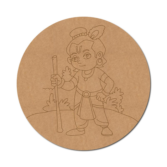 Krishna Ji Pre Marked Round MDF Design 2