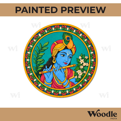 Krishna Ji Pre Marked Round MDF Design 3