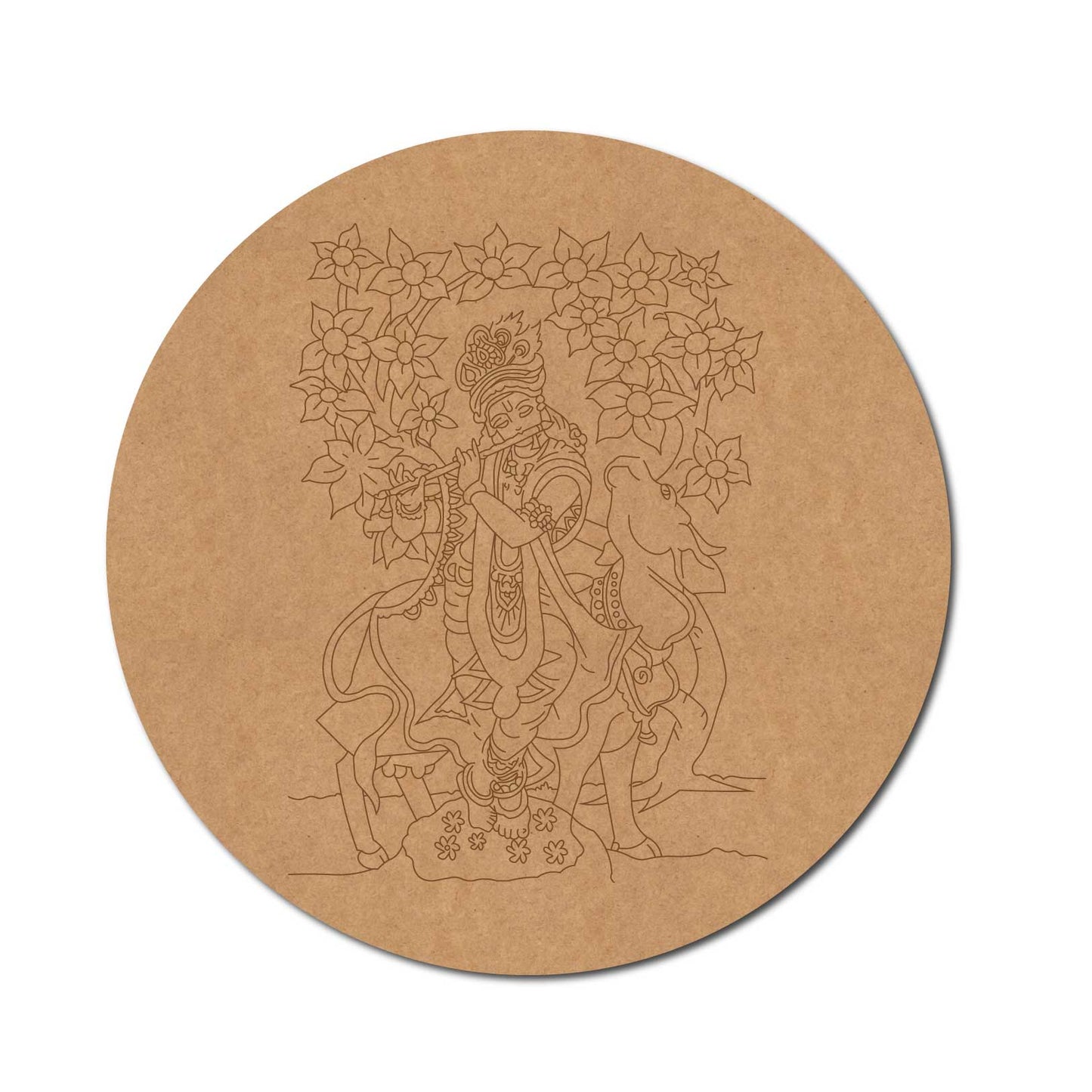 Krishna Ji Pre Marked Round MDF Design 4