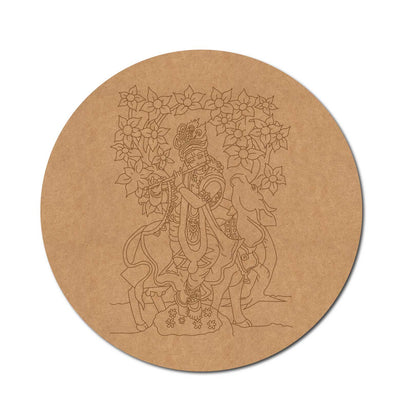 Krishna Ji Pre Marked Round MDF Design 4