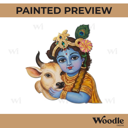 Krishna Ji With Cow Pre Marked MDF Design 3