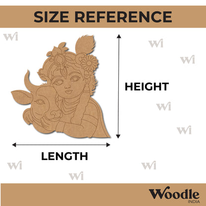Krishna Ji With Cow Pre Marked MDF Design 3