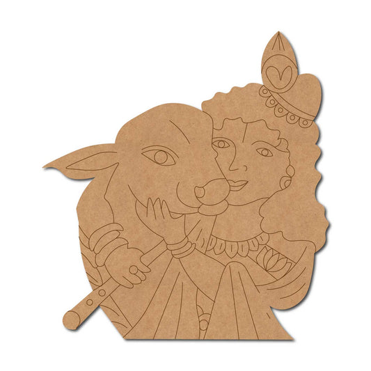 Krishna Ji With Cow Pre Marked MDF Design 4