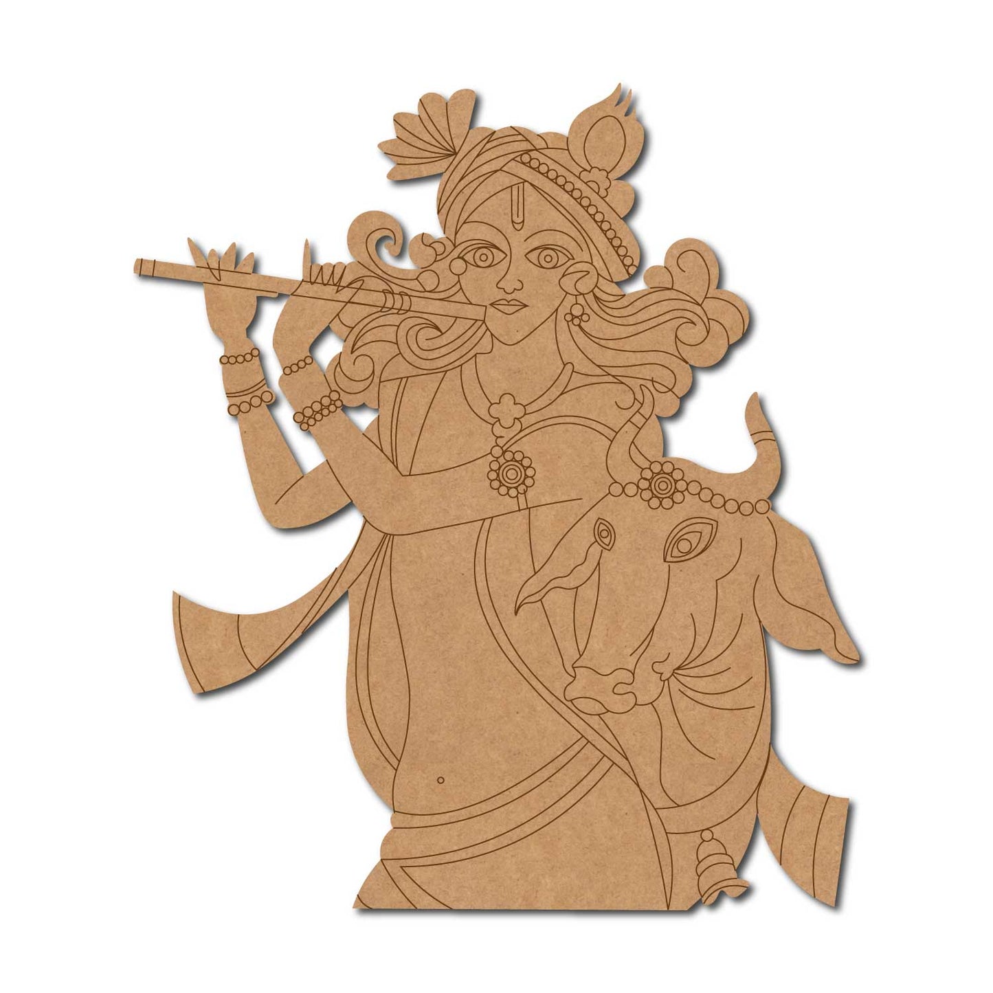 Krishna Ji With Cow Pre Marked MDF Design 5