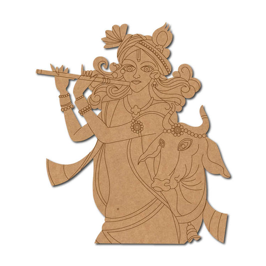 Krishna Ji With Cow Pre Marked MDF Design 5