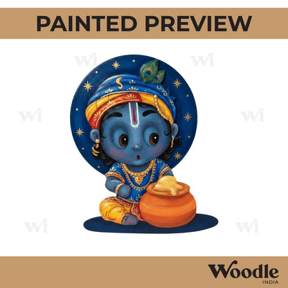 Krishna Ji With Makhan Pre Marked MDF Design 6