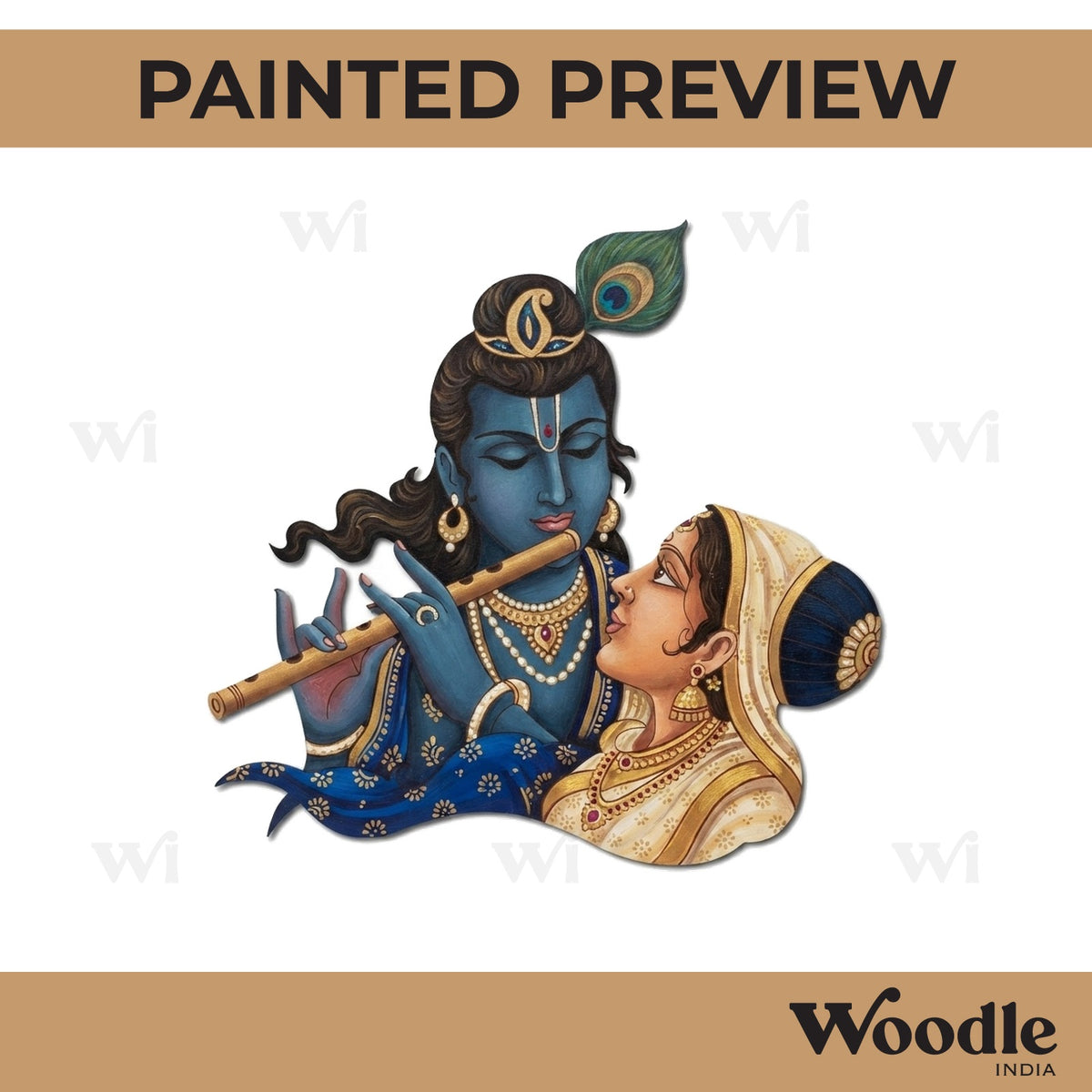 Krishna Ji With Radha Pre Marked MDF Design 2
