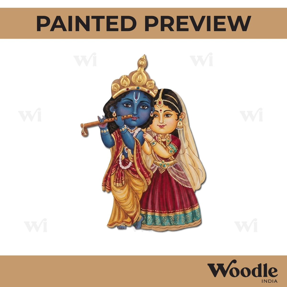 Krishna Ji With Radha Pre Marked MDF Design 4