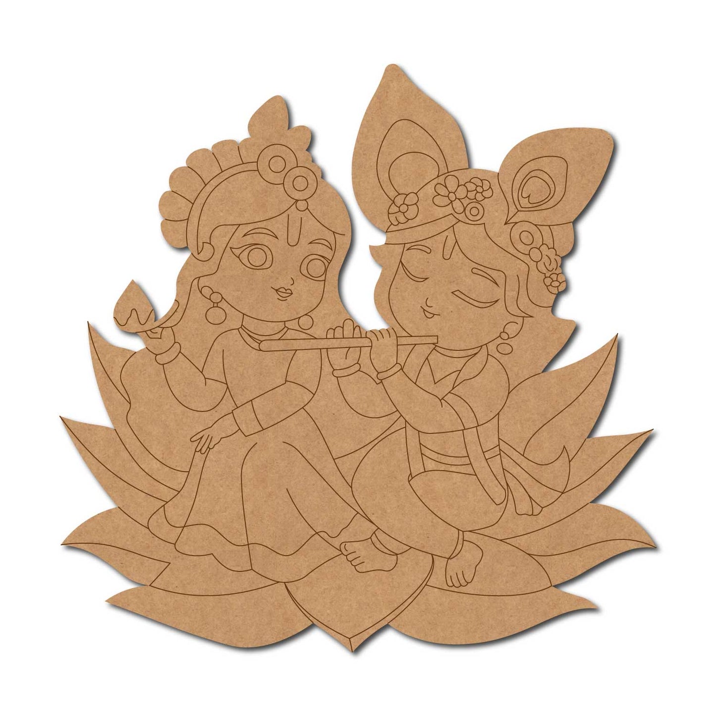 Krishna Ji With Radha Pre Marked MDF Design 5