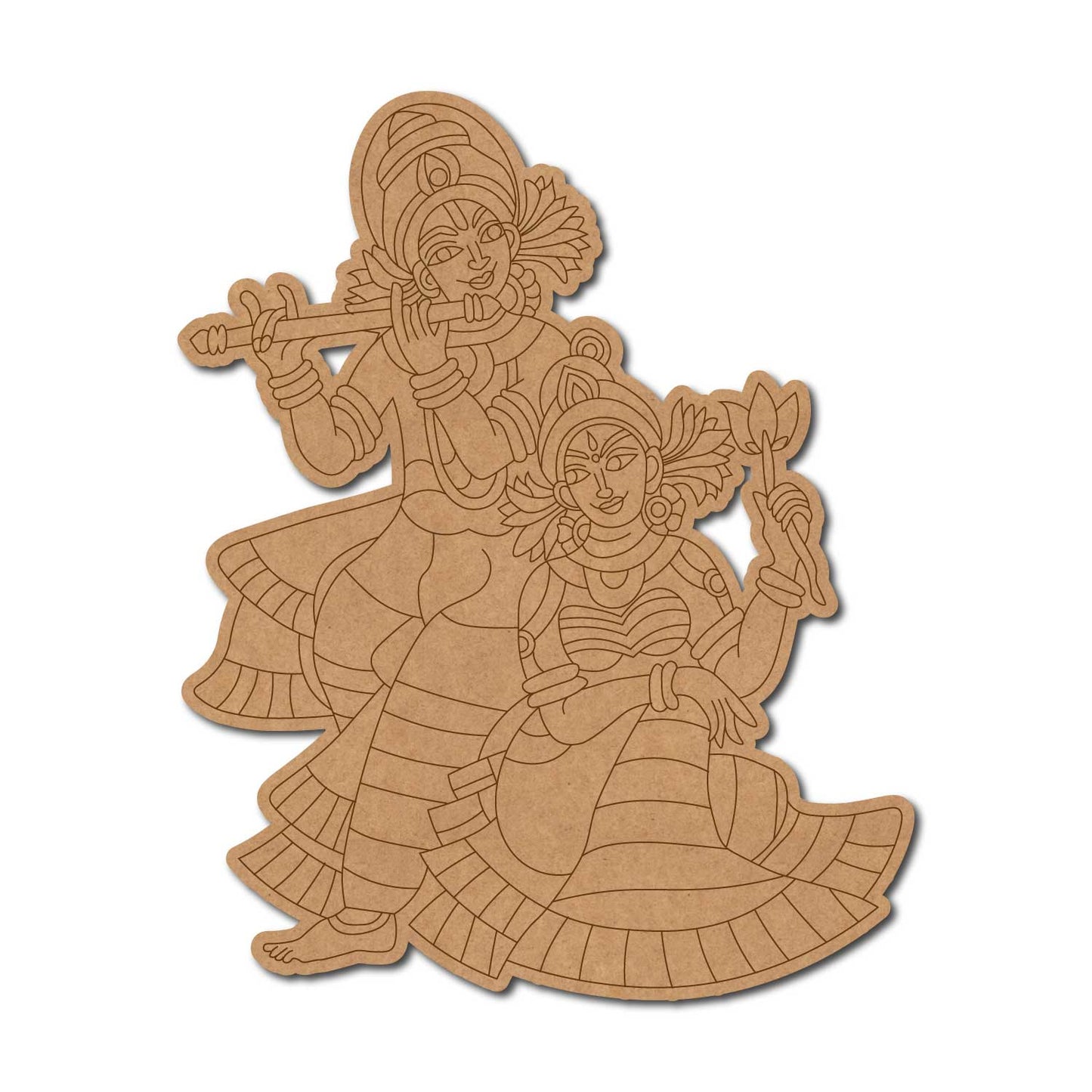 Krishna Ji With Radha Pre Marked MDF Design 6