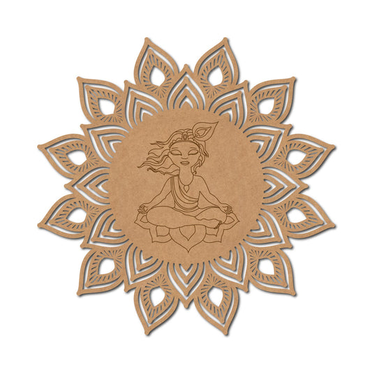 Krishna Mandala Base Pre Marked Cutout MDF Design 1