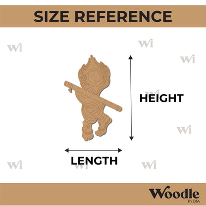 Krishna Mor Pankh Bansuri Pre Marked MDF Design 1
