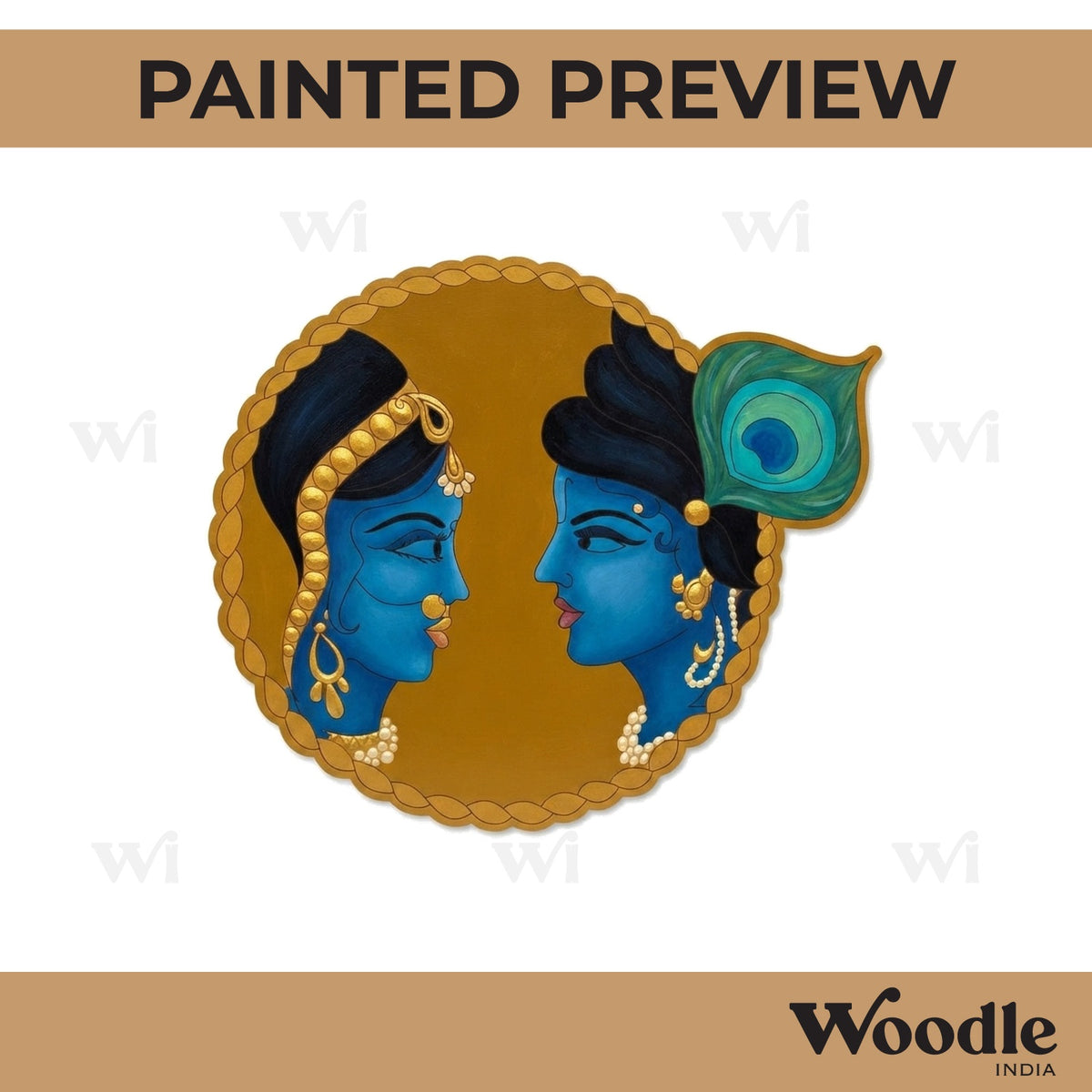 Krishna Radha Pre Marked Base MDF Design 1