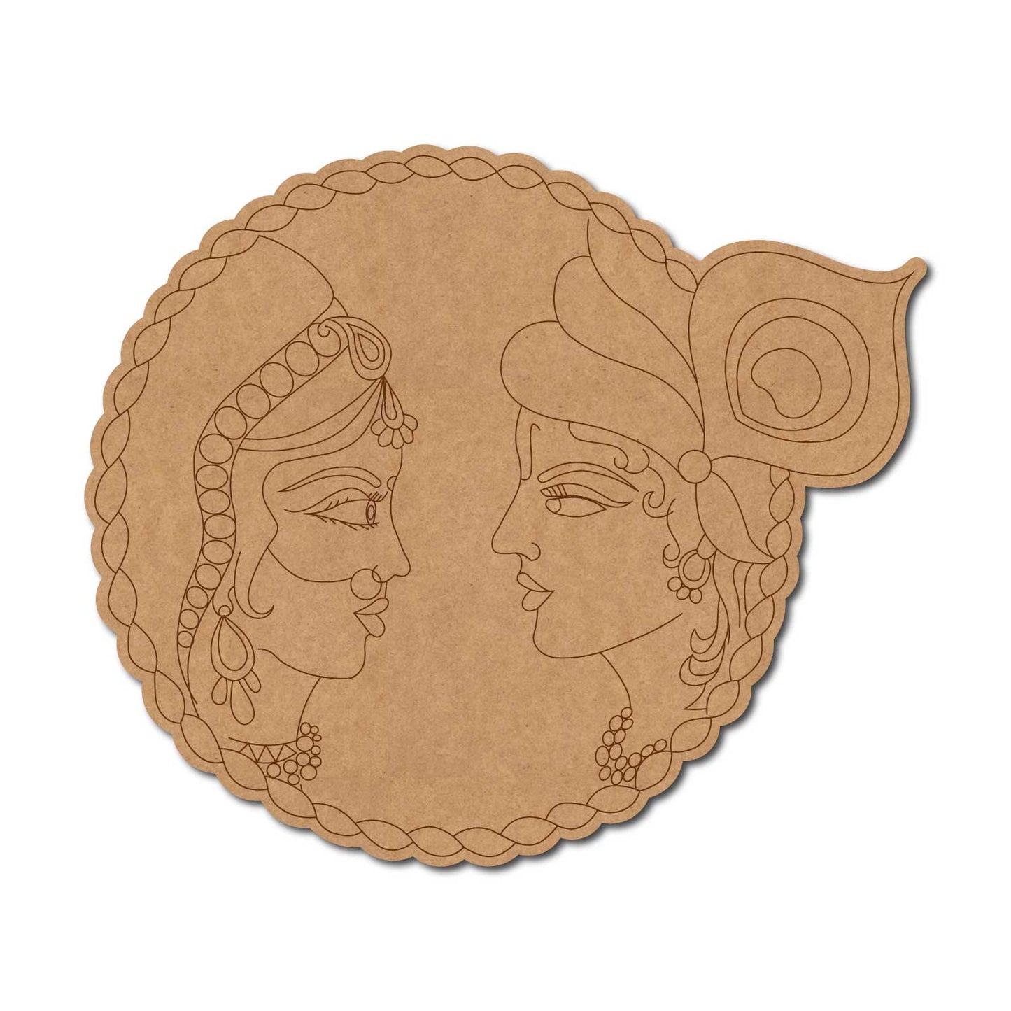 Krishna Radha Pre Marked Base MDF Design 1
