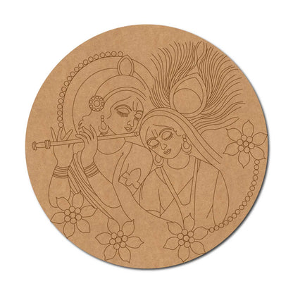 Krishna Radha Pre Marked Round MDF Design 3