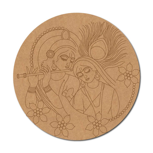 Krishna Radha Pre Marked Round MDF Design 3