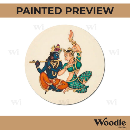 Krishna Radha Pre Marked Round MDF Design 4