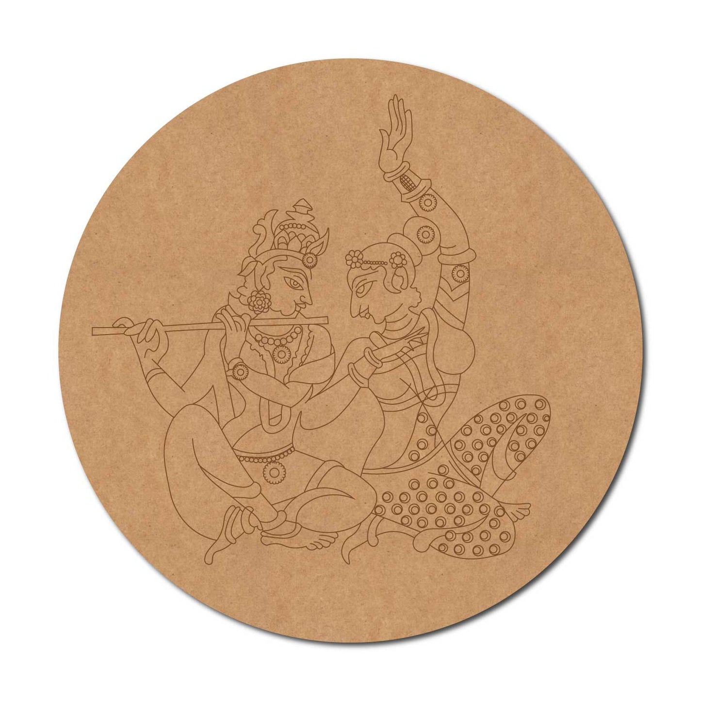 Krishna Radha Pre Marked Round MDF Design 4