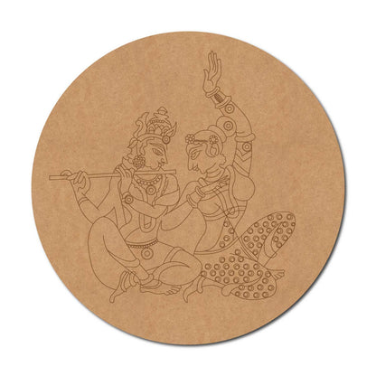 Krishna Radha Pre Marked Round MDF Design 4