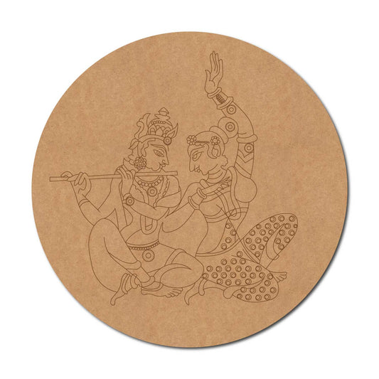 Krishna Radha Pre Marked Round MDF Design 4