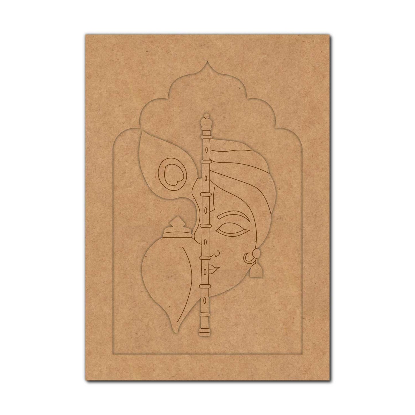 Krishna Shankh Jharokha Pre Marked MDF Design 1