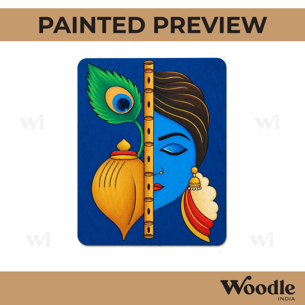 Krishna Shankh Pre Marked Base MDF Design 1