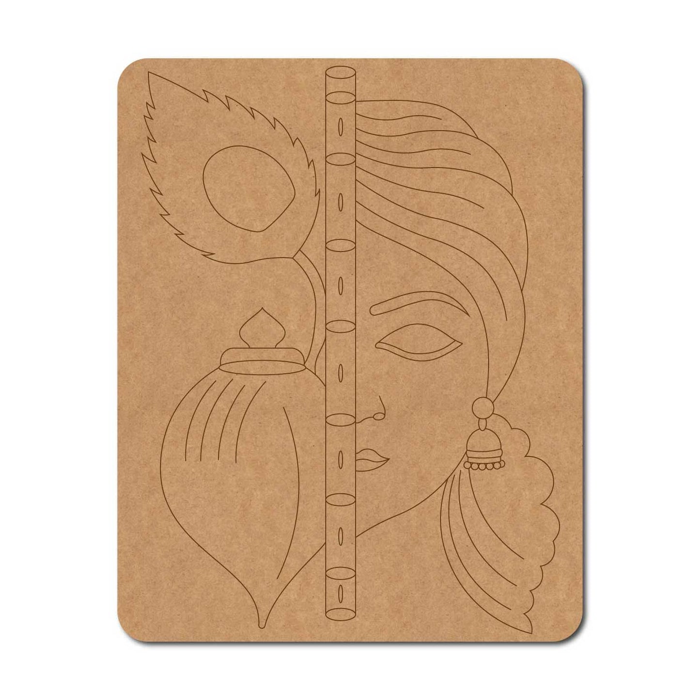 Krishna Shankh Pre Marked Base MDF Design 1