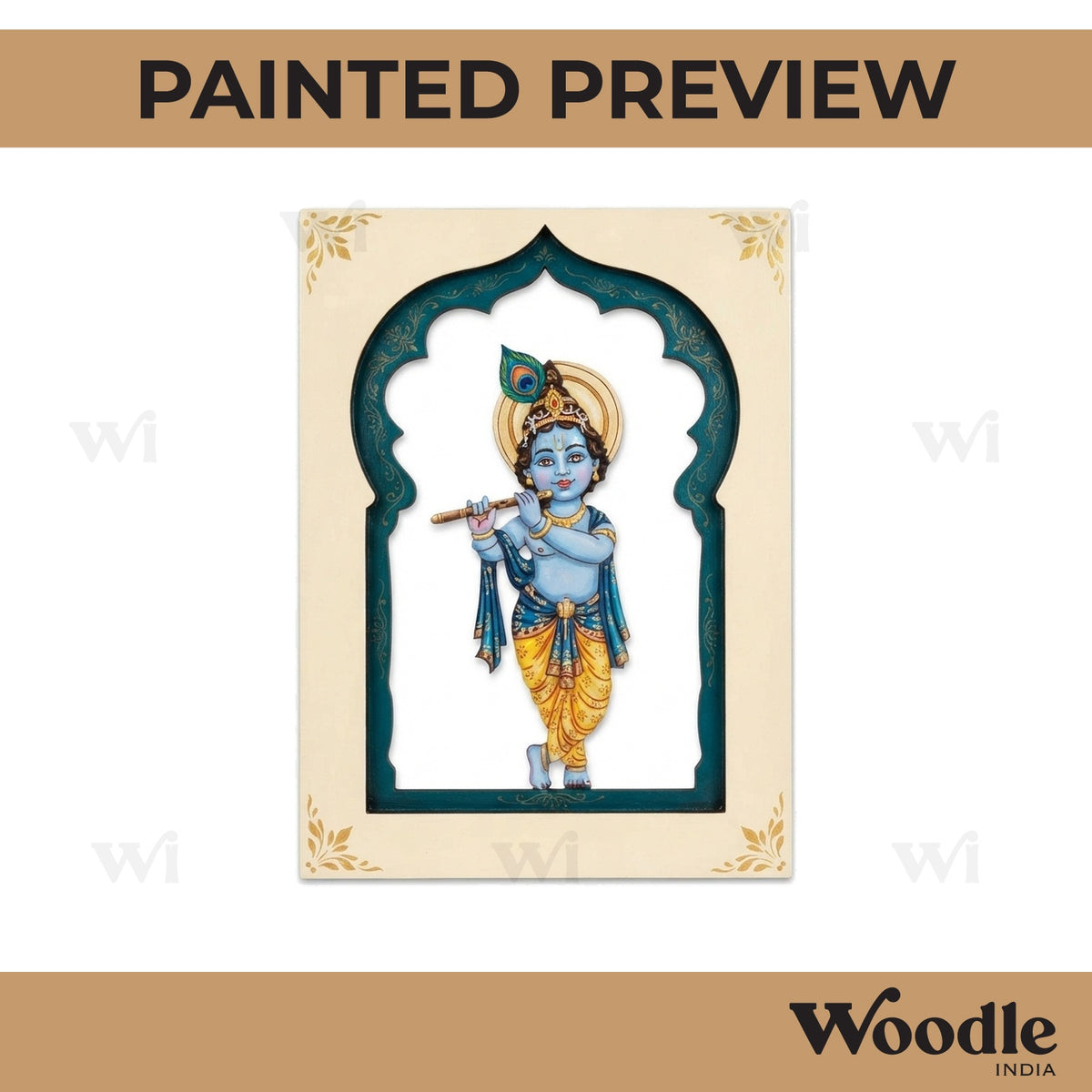 Krishna Ji Jharokha Pre Marked MDF Design 1