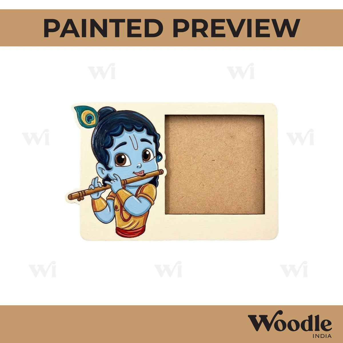 Krishna Ji Three Layered Photo Frame MDF Design 1