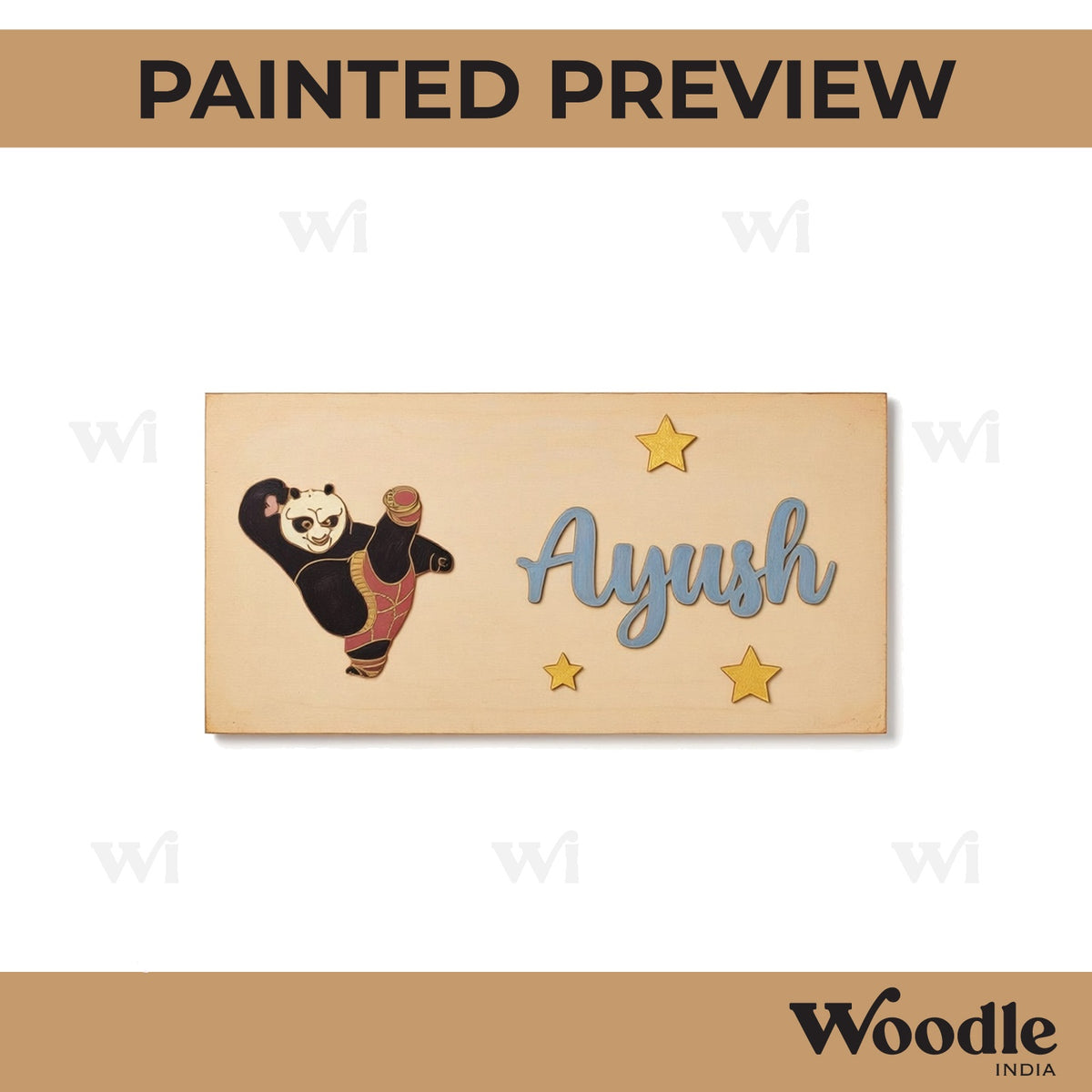 Kung Fu Panda Kids Nameplate MDF Design 1