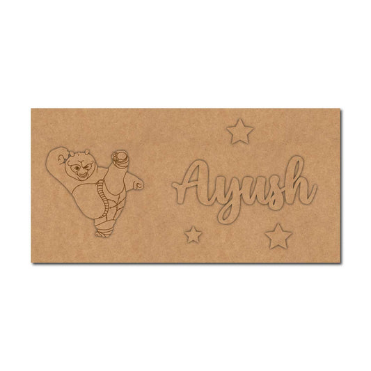Kung Fu Panda Kids Nameplate MDF Design 1