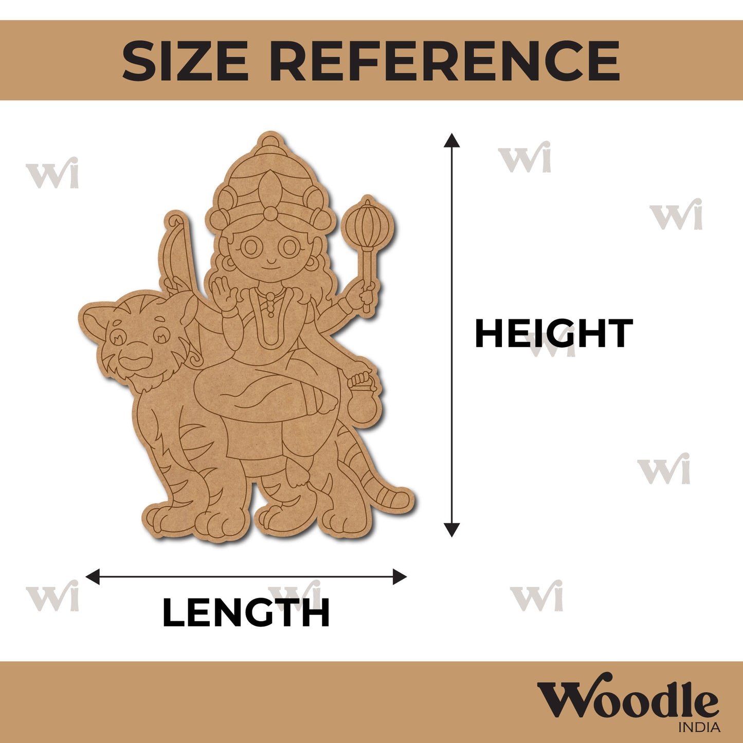 Kushmanda Goddess Durga Pre Marked MDF Design 1