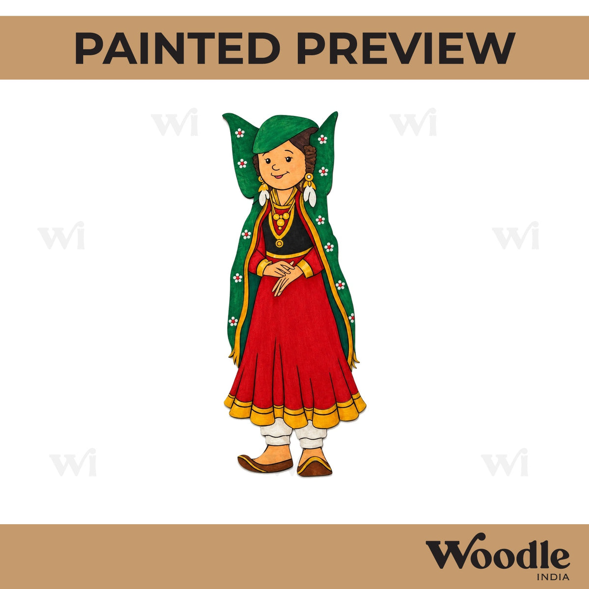Ladakh Woman Pre Marked MDF Design 1