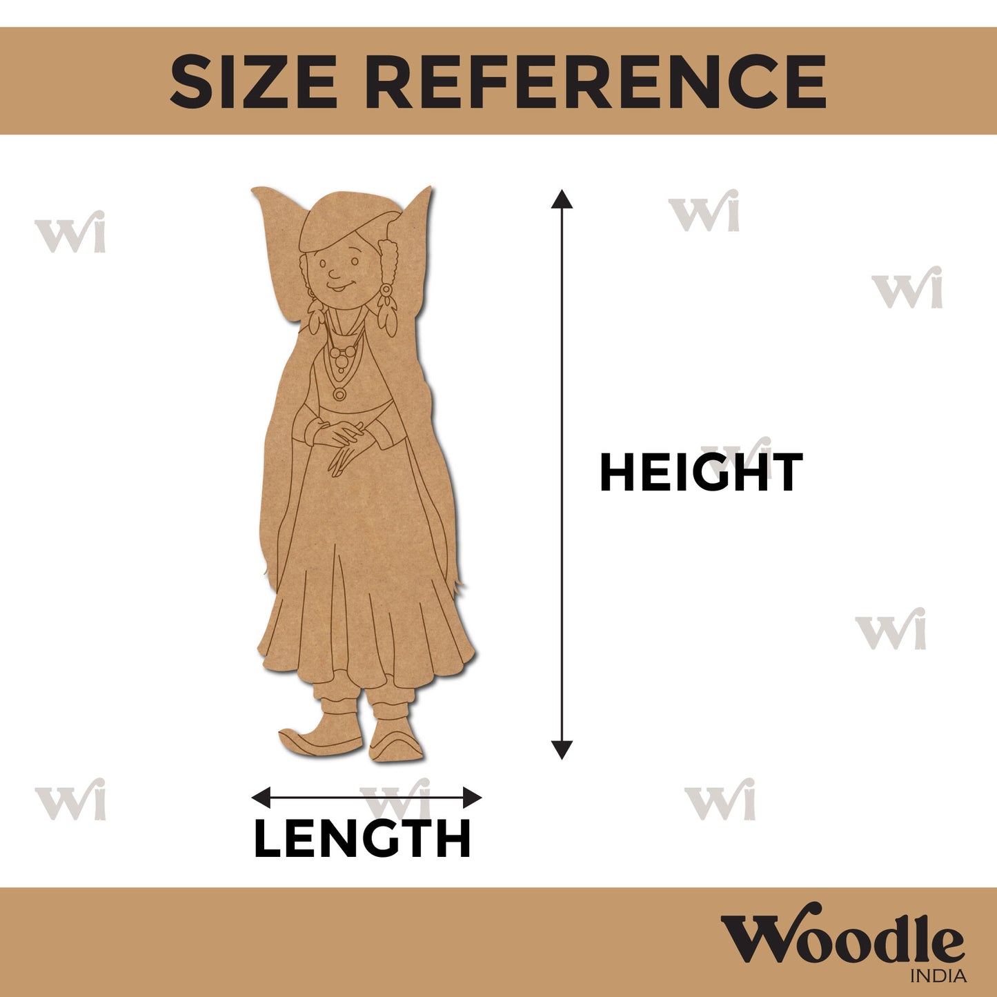 Ladakh Woman Pre Marked MDF Design 1