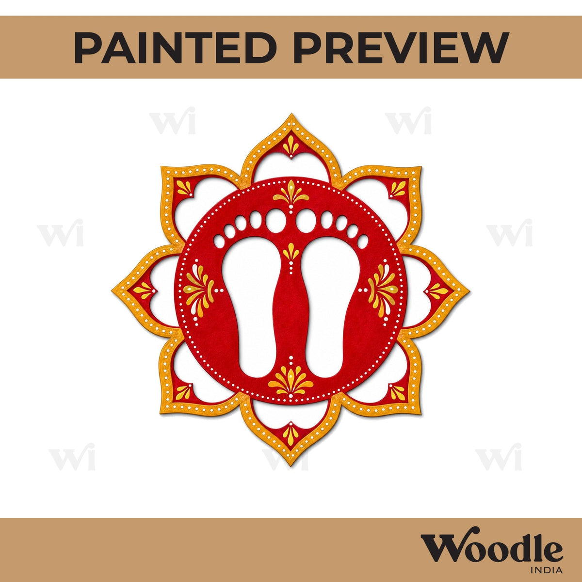 Lakshmi Feet Mandala Cutout MDF Design 1