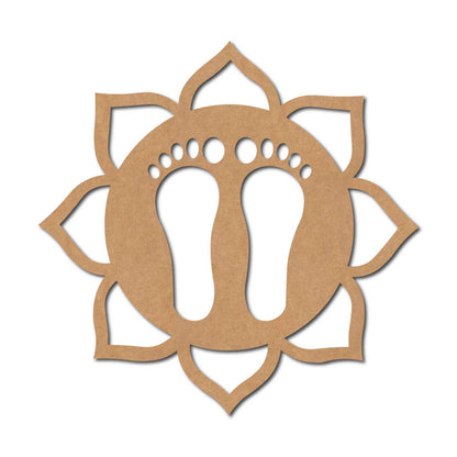 Lakshmi Feet Mandala Cutout MDF Design 1