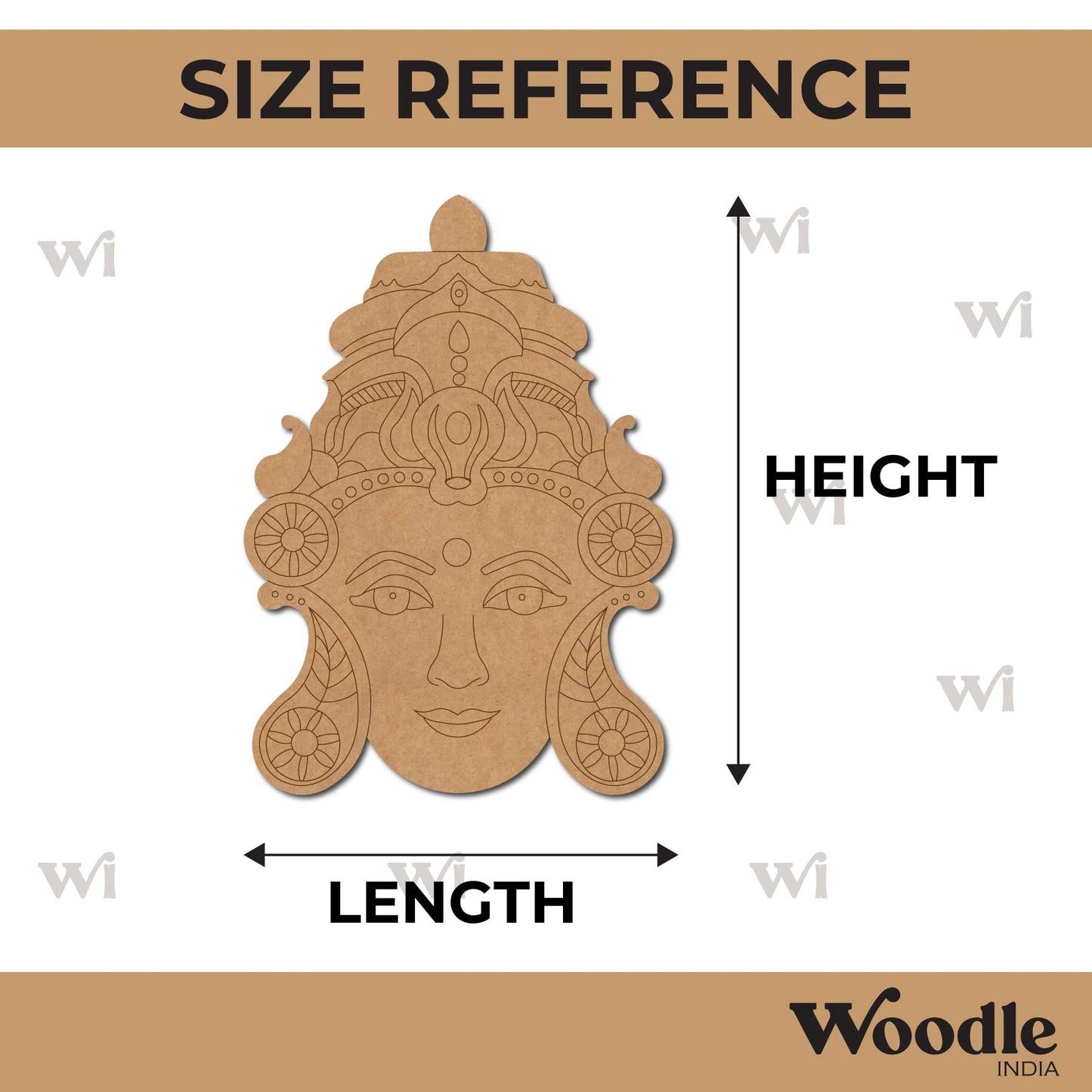 Lakshmi Ji Face Pre Marked MDF Design 1