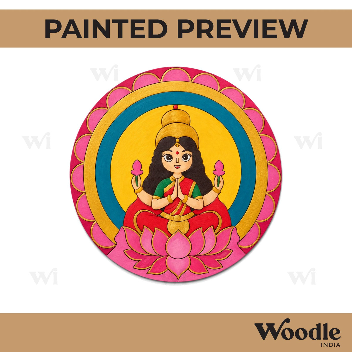 Lakshmi Ji Mandala Pre Marked Round MDF Design 1