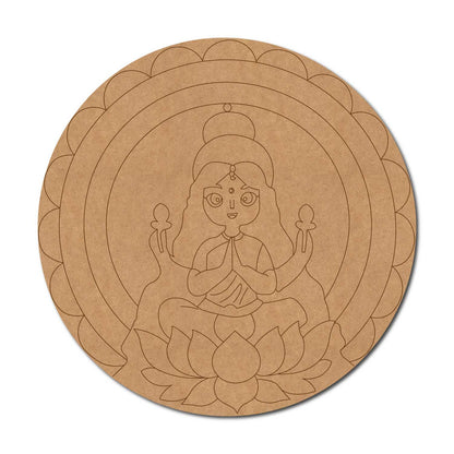 Lakshmi Ji Mandala Pre Marked Round MDF Design 1