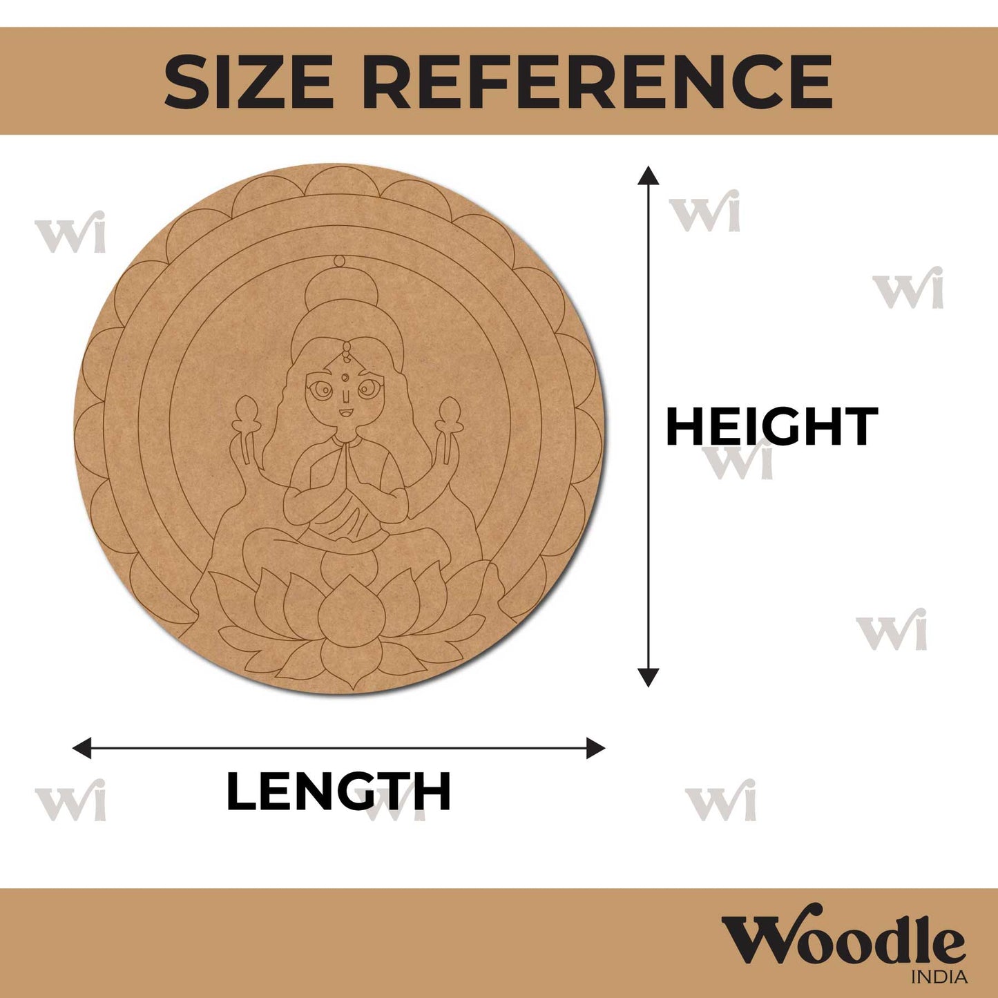 Lakshmi Ji Mandala Pre Marked Round MDF Design 1