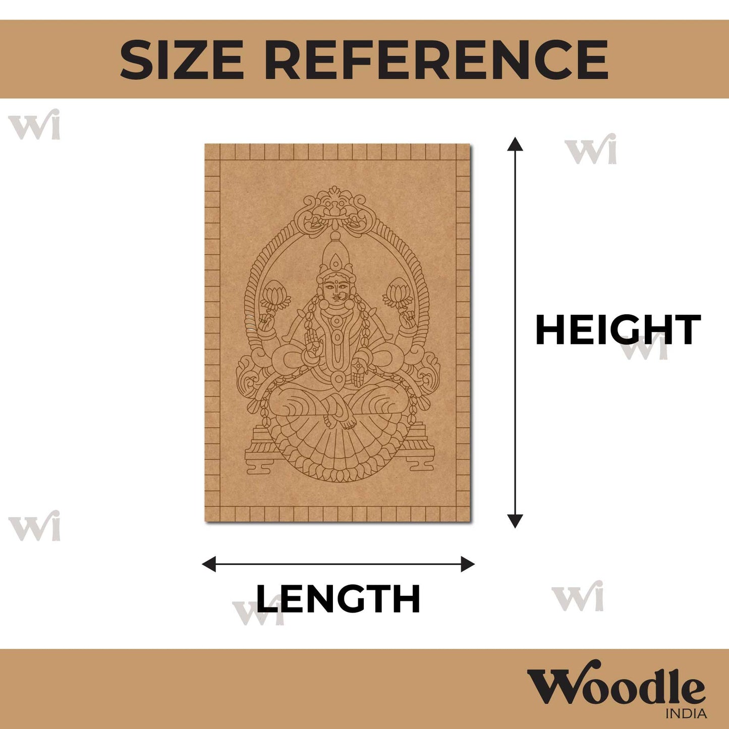 Lakshmi Ji Pre Marked Base MDF Design 1