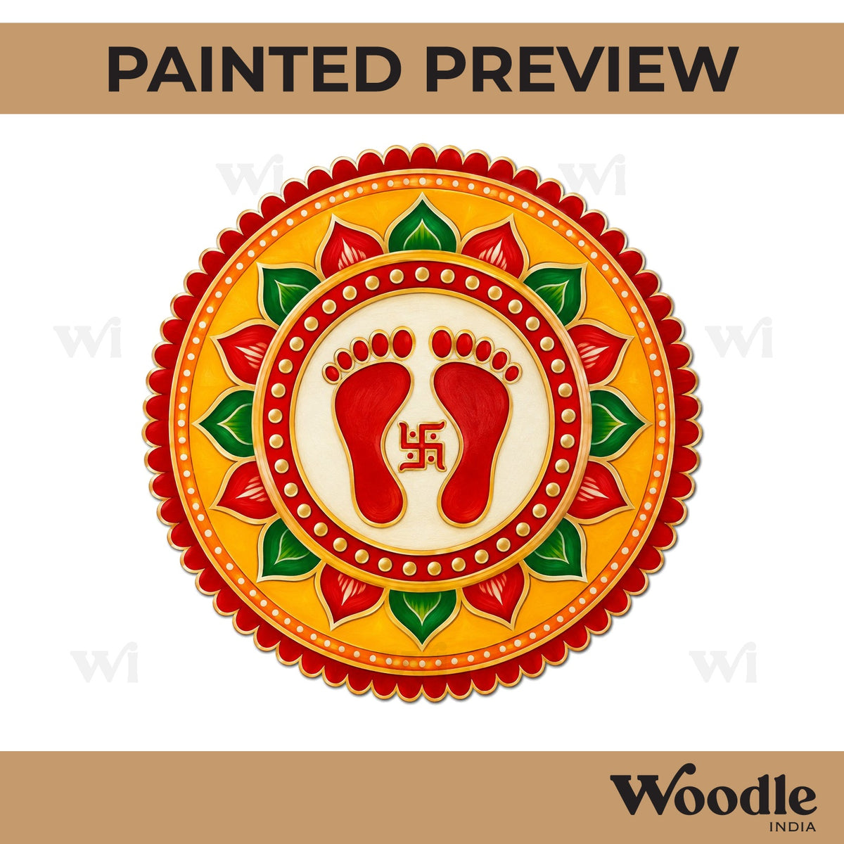Lakshmi Paul Feet Mandala Pre Marked Base MDF Design 2