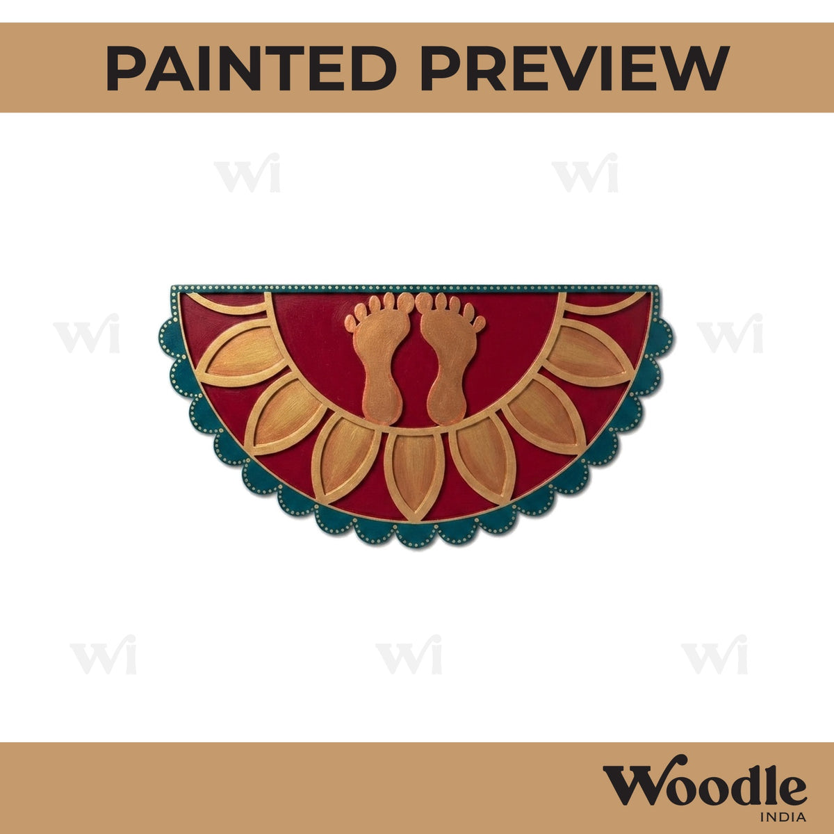 Lakshmi Paul Feet Mandala Reusable Rangoli Base MDF Design 1