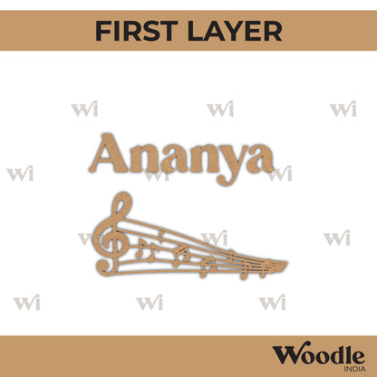 Music Theme Nameplate MDF Design 1