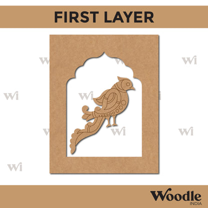 Rajasthani Parrot Jharokha Pre Marked MDF Design 1