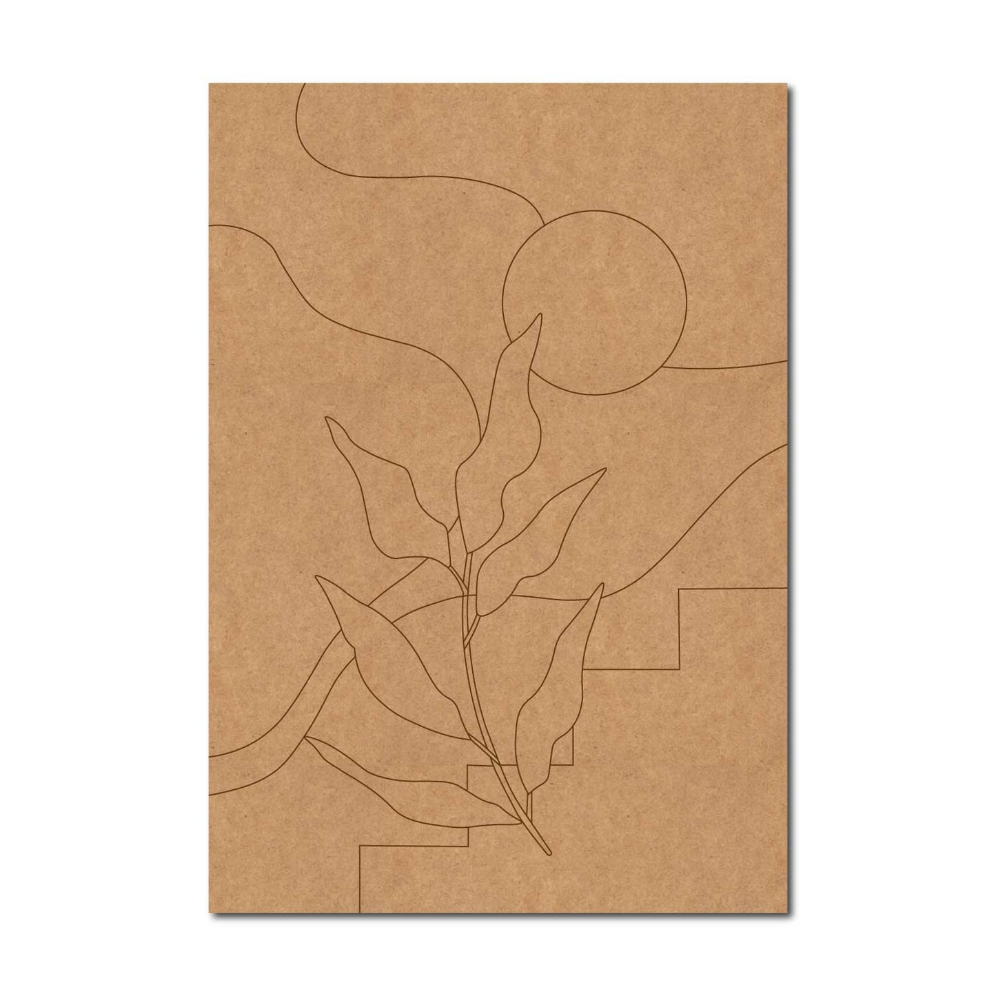 Leaf Boho Art Pre Marked Base MDF Design 1