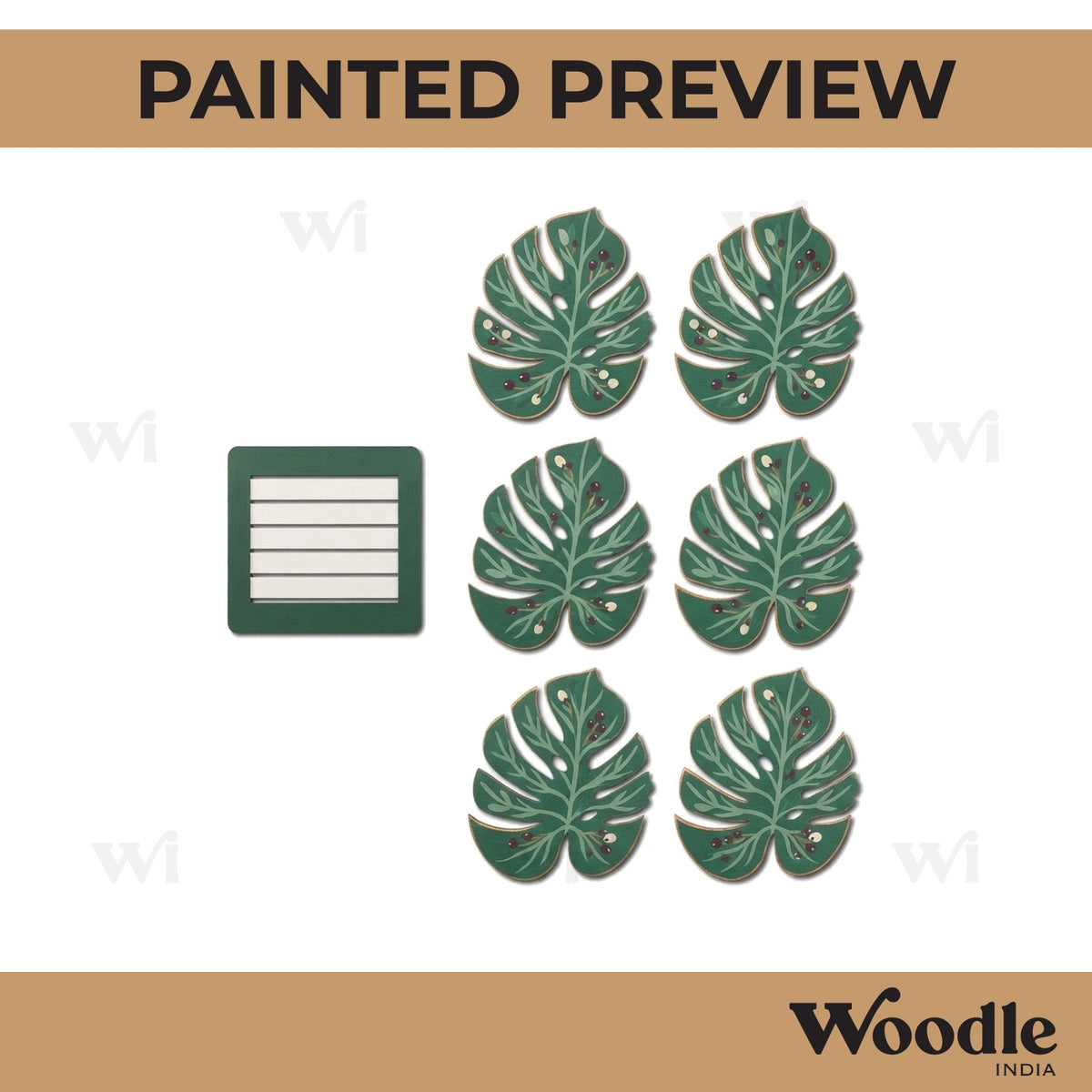 Leaf Coaster MDF Design 2